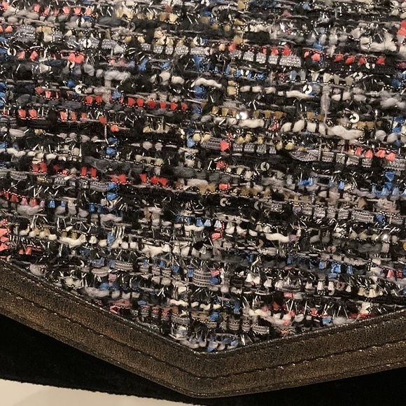 Sam Edelman shoulder bag AND cross body with gold hardware velvet tweed beaded - Picture 11 of 12